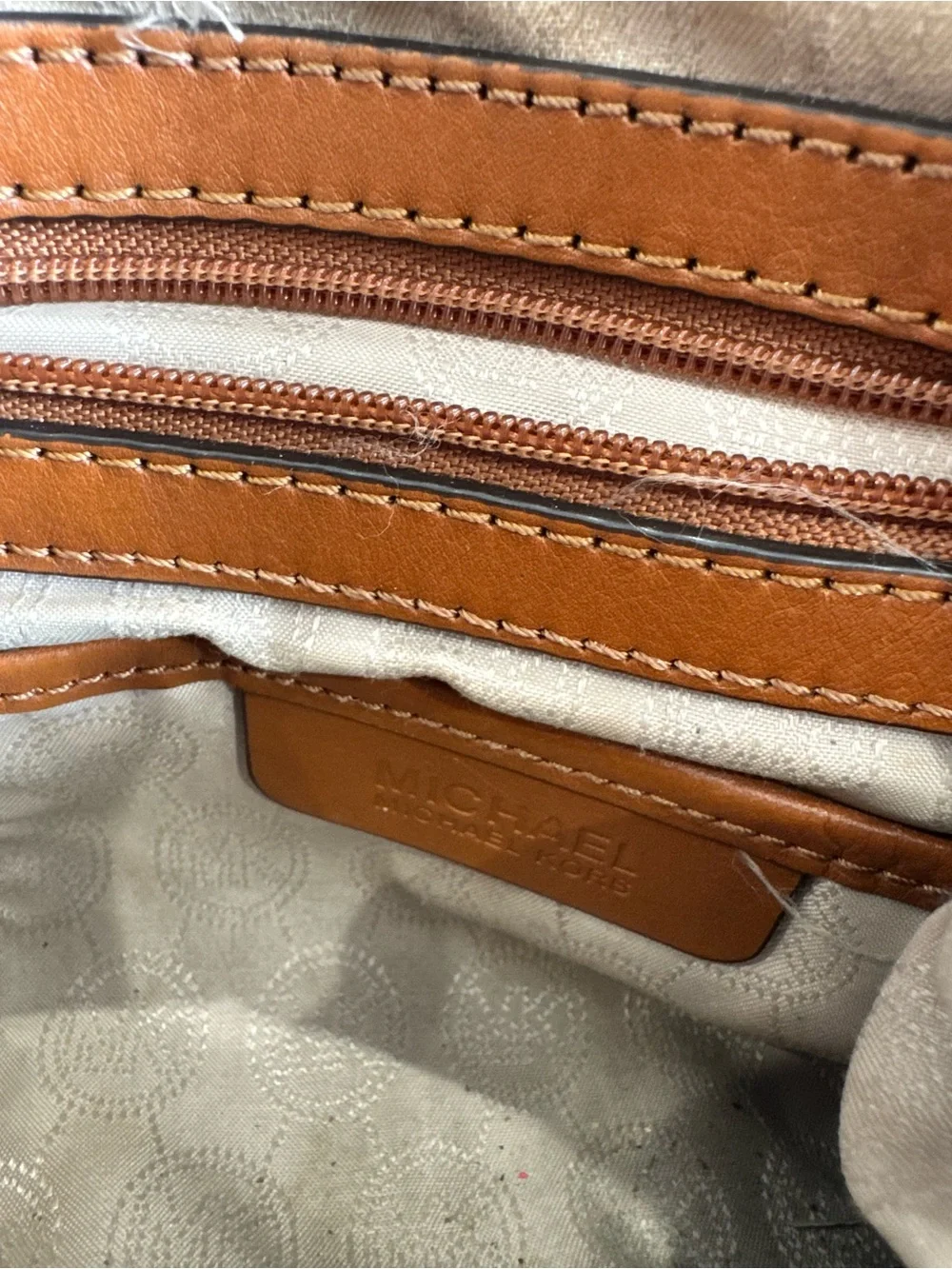 Michael Kors Cream MK Logo Hobo Bag